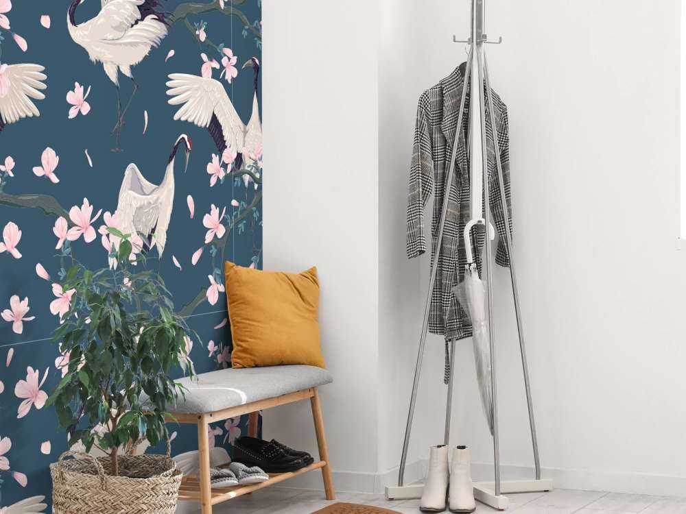 Żurawie z magnoliami