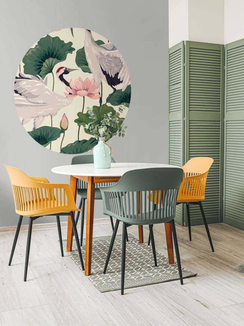 Para żurawi z lotosem