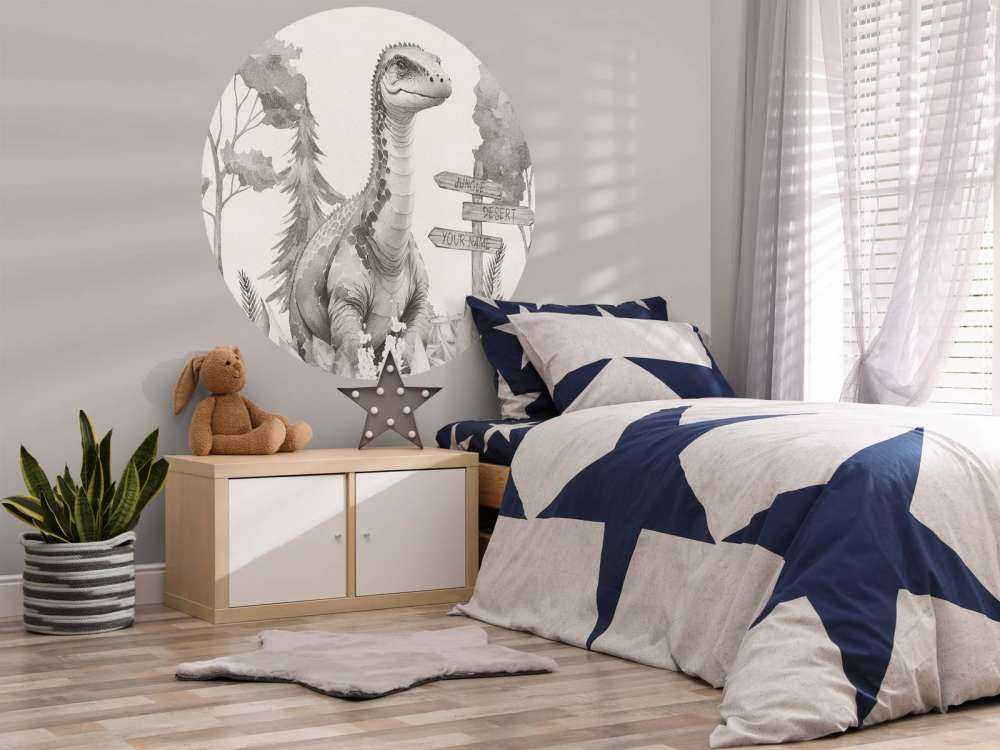 Młody brachiozaur w beżowej dżungli