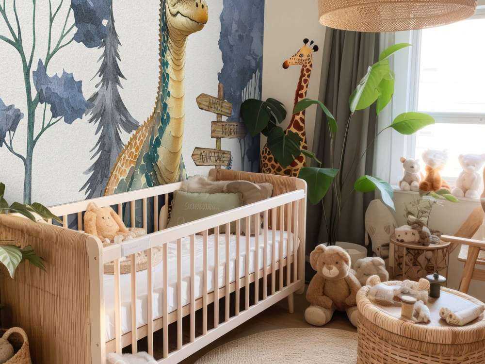 Młody brachiozaur w niebieskiej dżungli