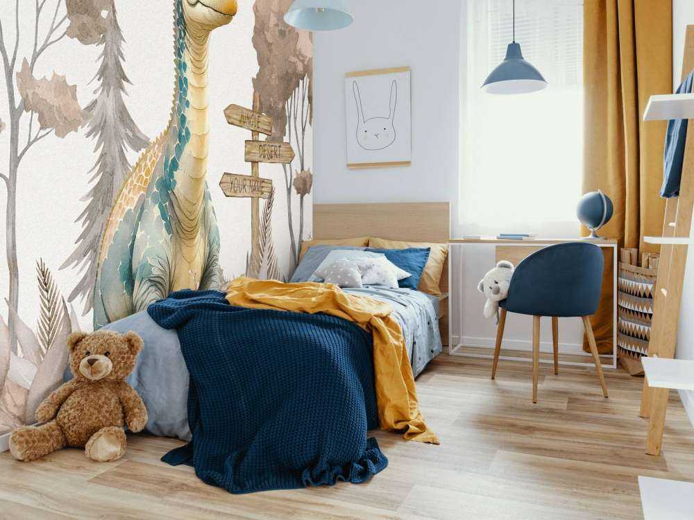 Młody brachiozaur w taupe dżungli