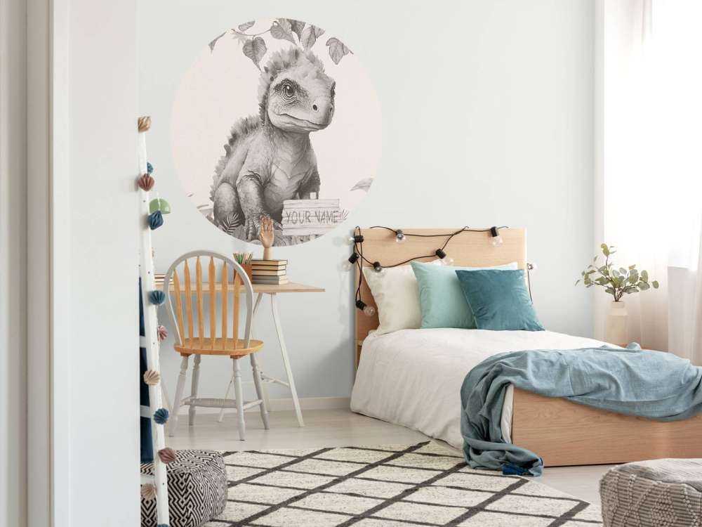 Młody ankylozaur w beżowej dżungli