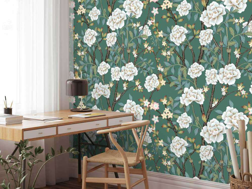 Piwonie na zielonym tle