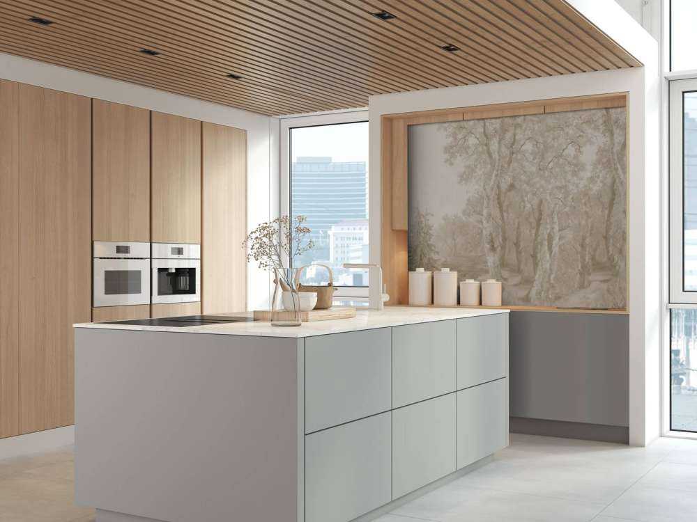 Krajobraz leśny beżowy panorama