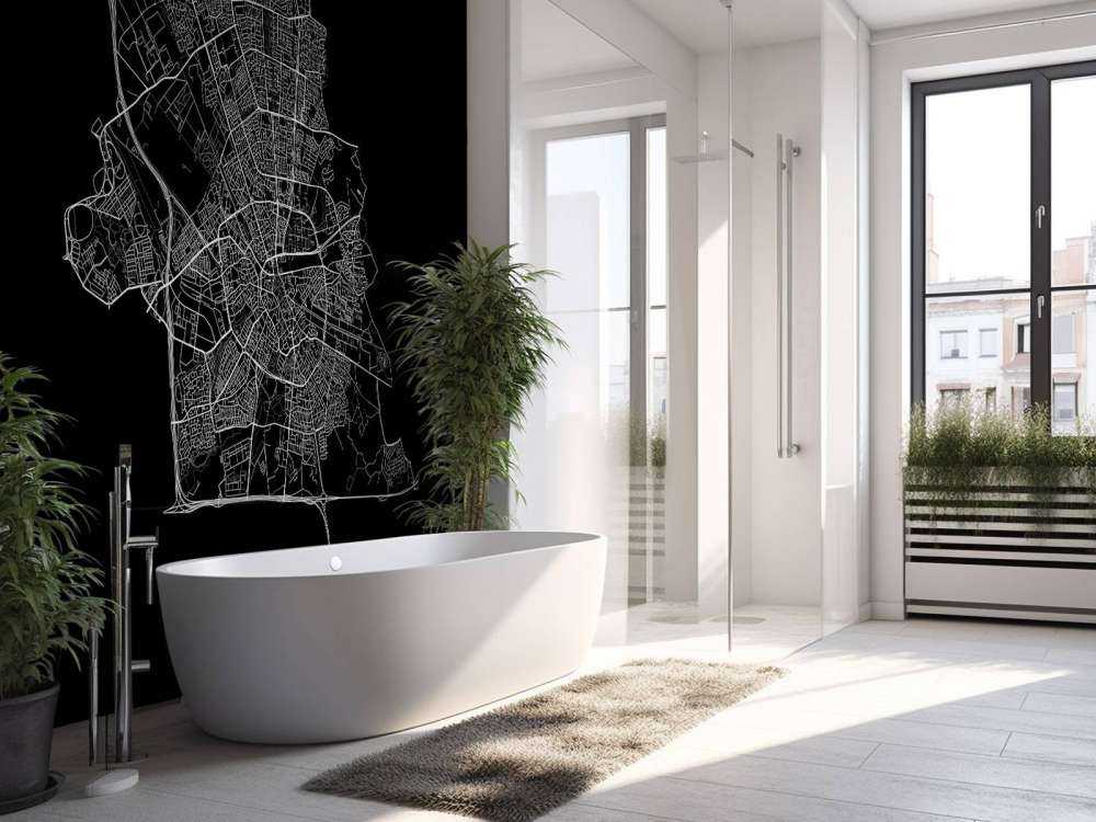 Mapa Eindhoven, czarna