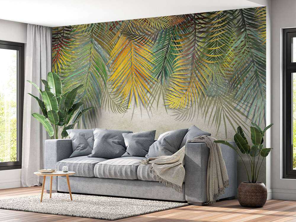 Tęczowe liście palmowe