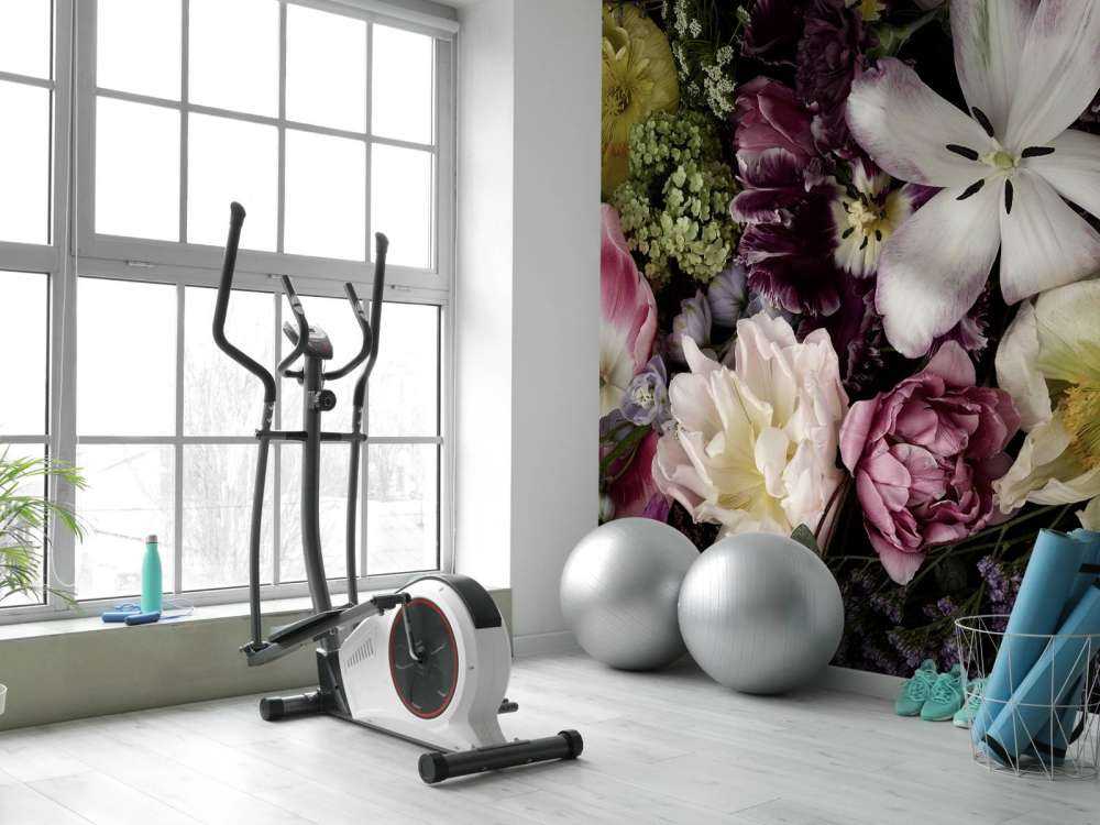 Kolorowe kwiaty ciemne