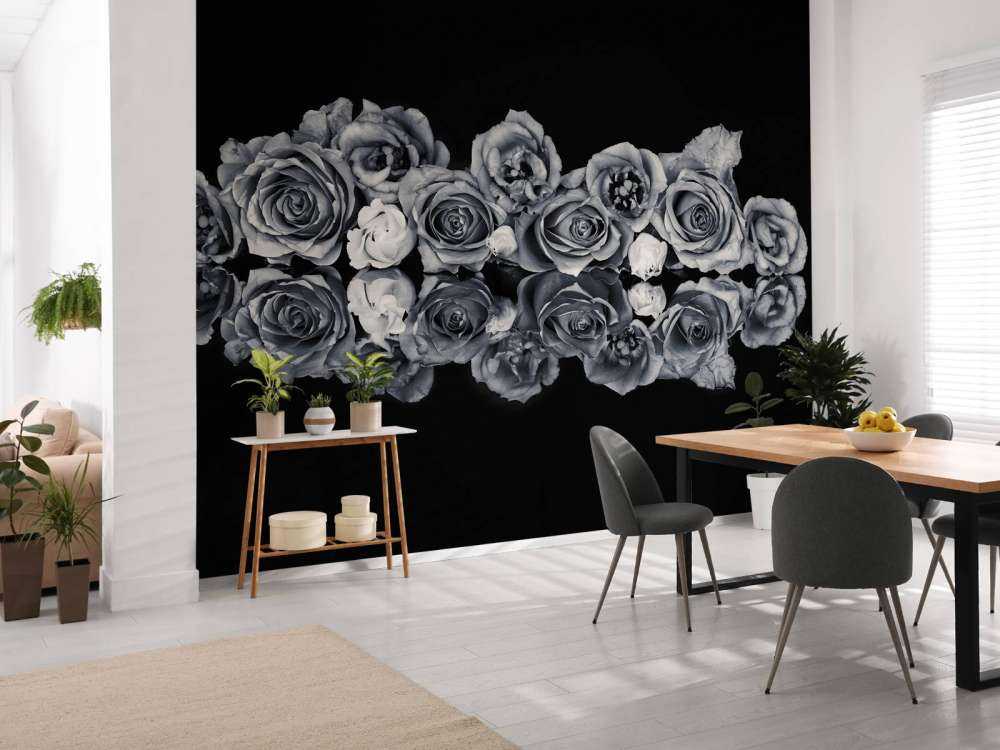 Bukiet róż czarny i biały