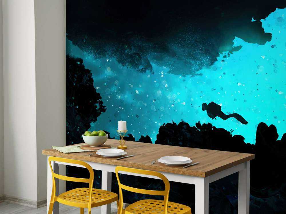 Wąska jaskinia z nurkiem