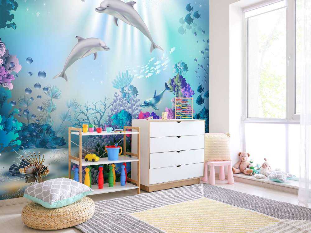 Podwodny świat z delfinami