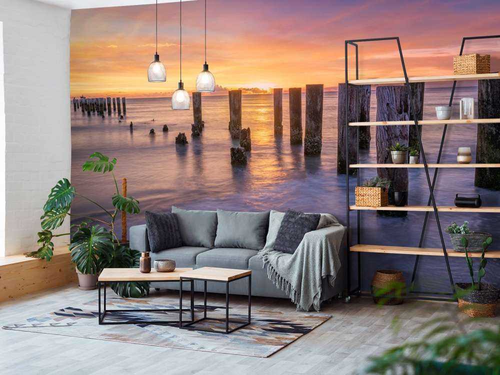 Pomarańczowo-fioletowe morze