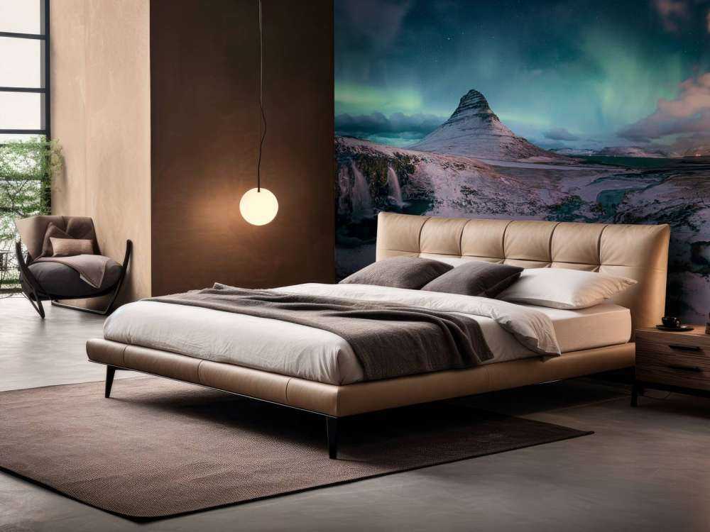 Kirkjufell z północnymi światłami