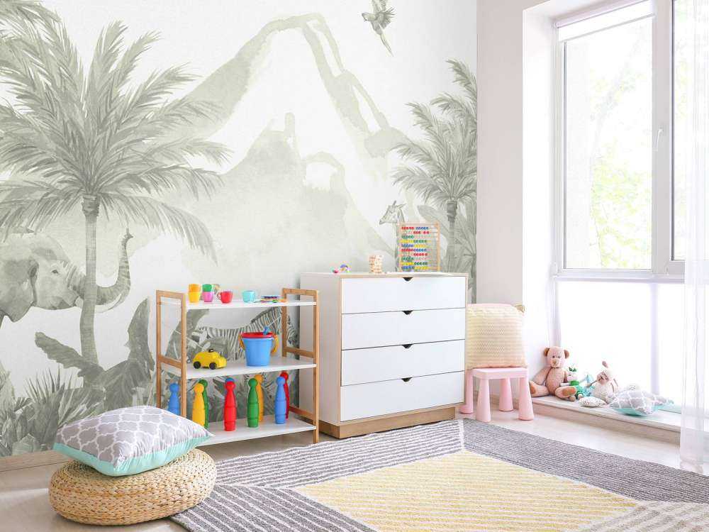 Zwierzęta w dżungli w kolorze zielonym