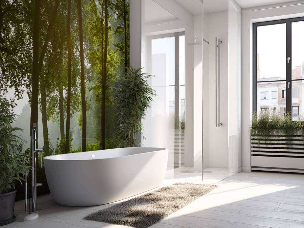 Las w porannym słońcu