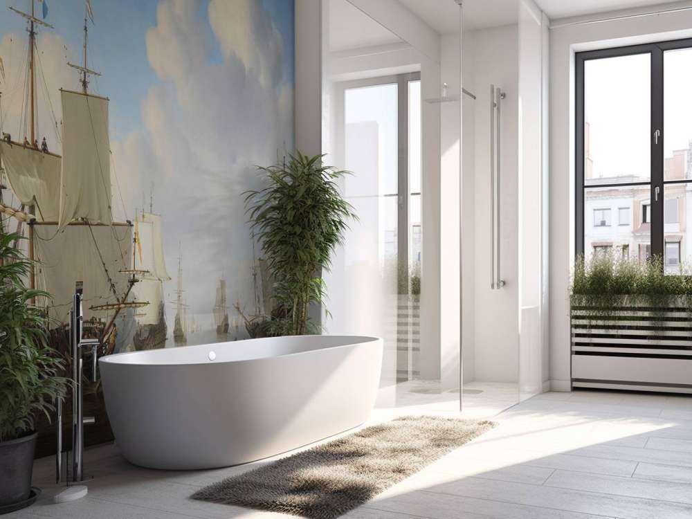 Tapeta fotograficzna Rijksmuseum. Holenderskie statki na spokojnym morzu.