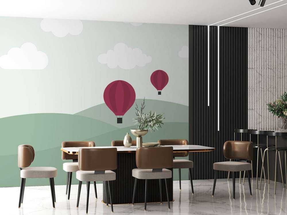 Wzgórza z balonami na gorące powietrze