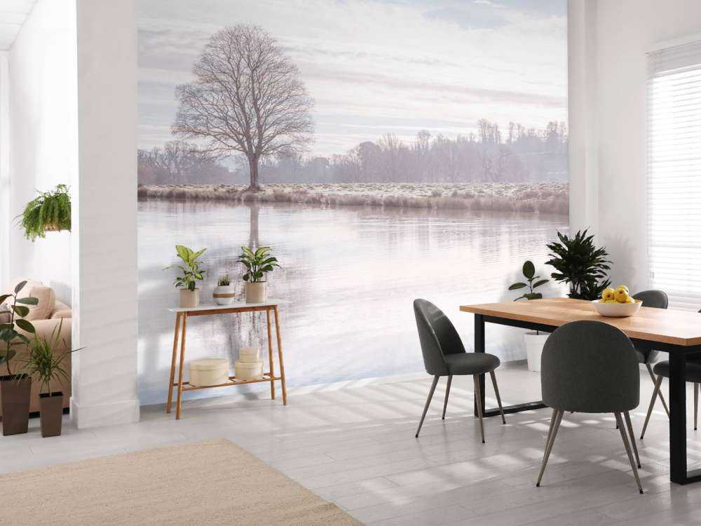 Opuszczony krajobraz zimowy