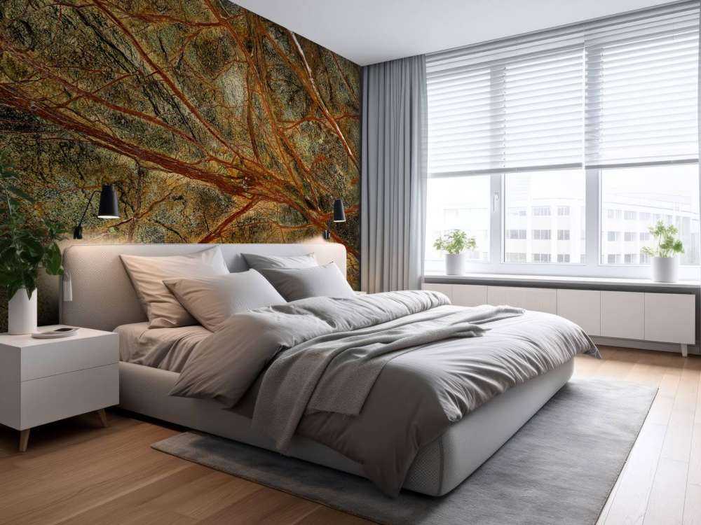 Zielony marmur z kolorowymi żyłkami