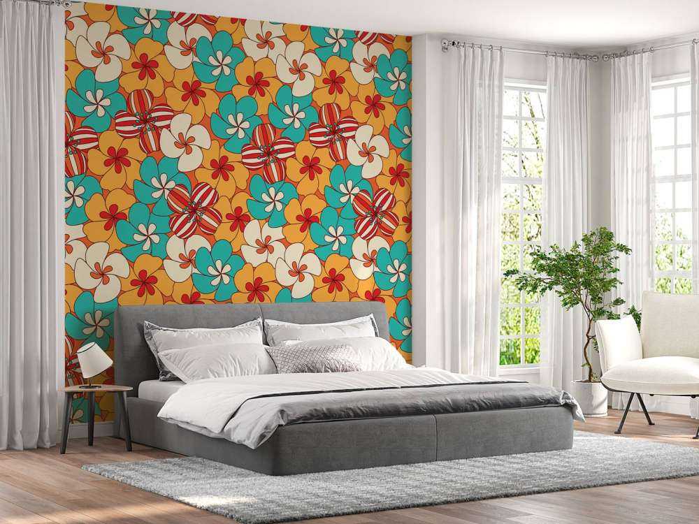 Kolorowe kwiaty w stylu vintage