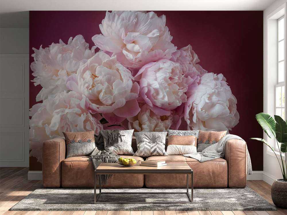 Pęczek różowych piwonii