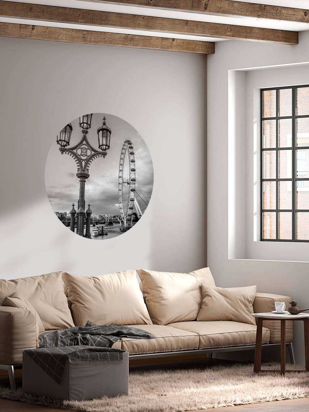 Street lamp with London Eye, London, UK