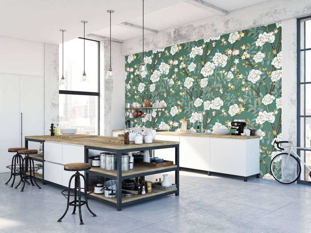 Piwonie na zielonym tle