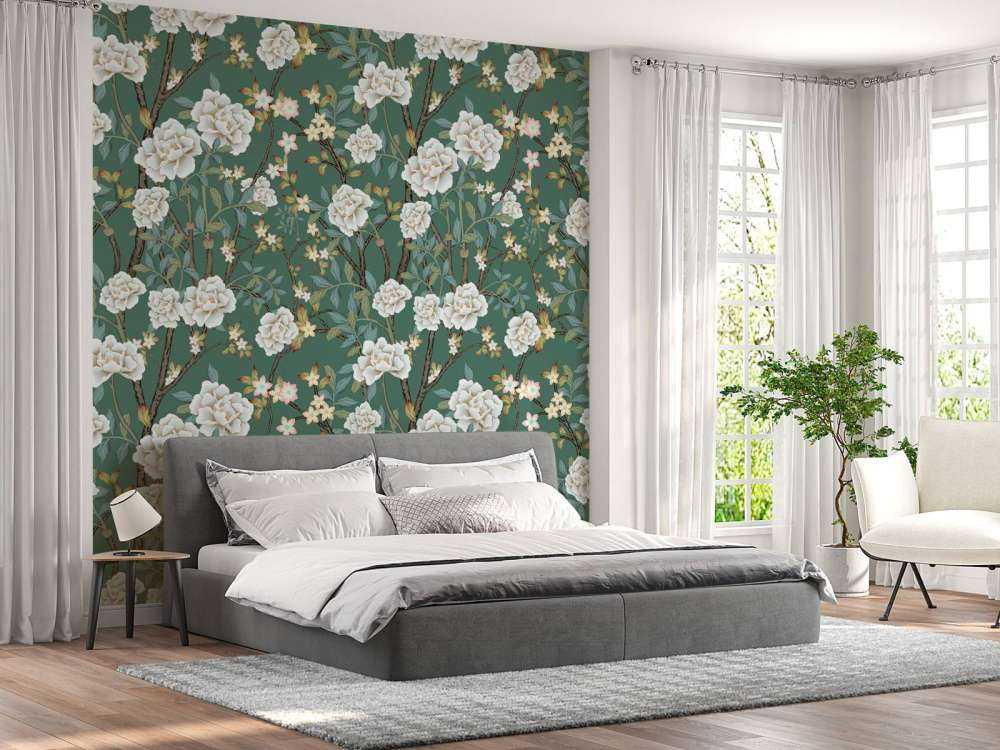 Piwonie na zielonym tle