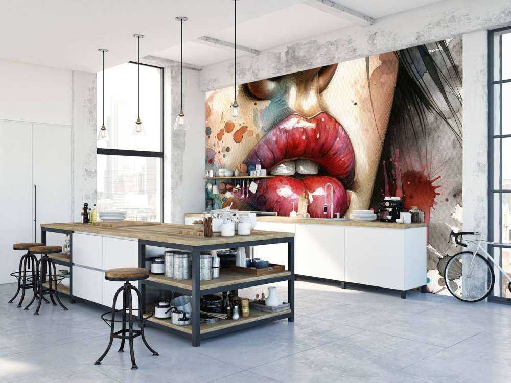 Usta kobiety akwarela #1