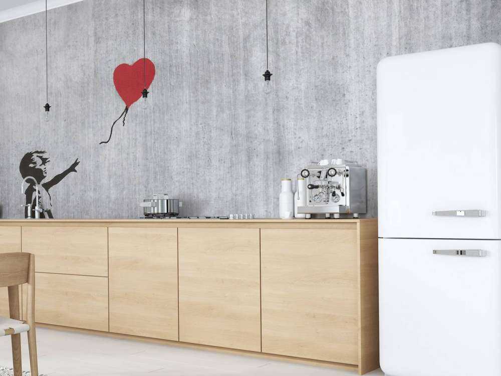 Banksy - Balloon girl, grey concrete