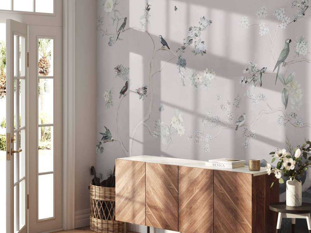 Birds in Garden Panorama 10