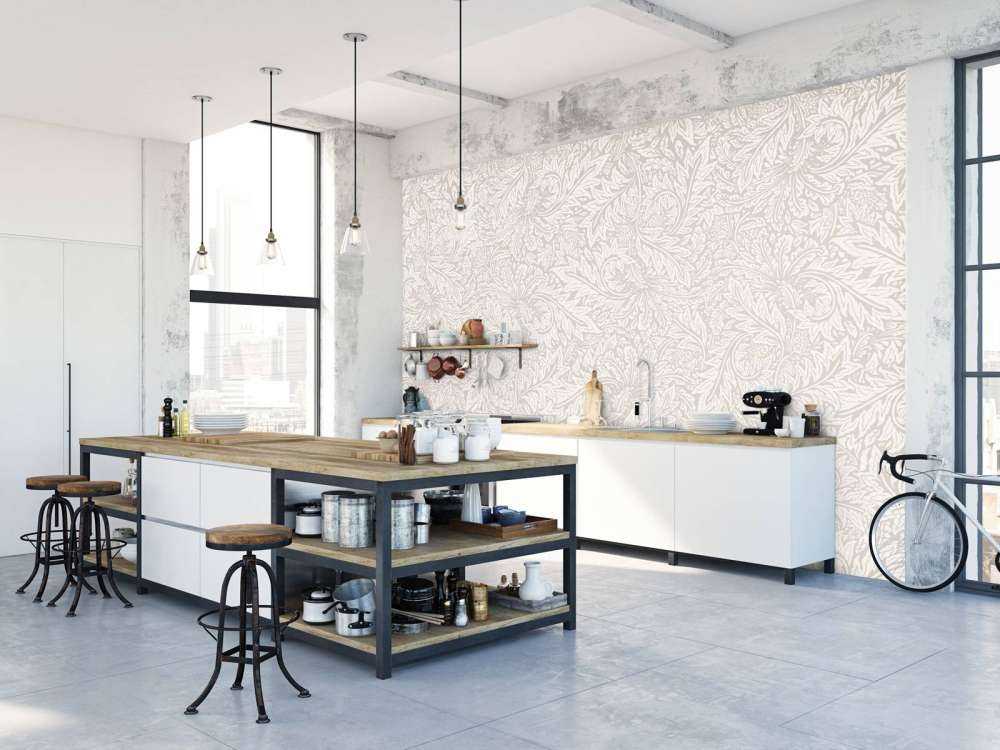 Morris Florals & Leaves - neutralny beżowy