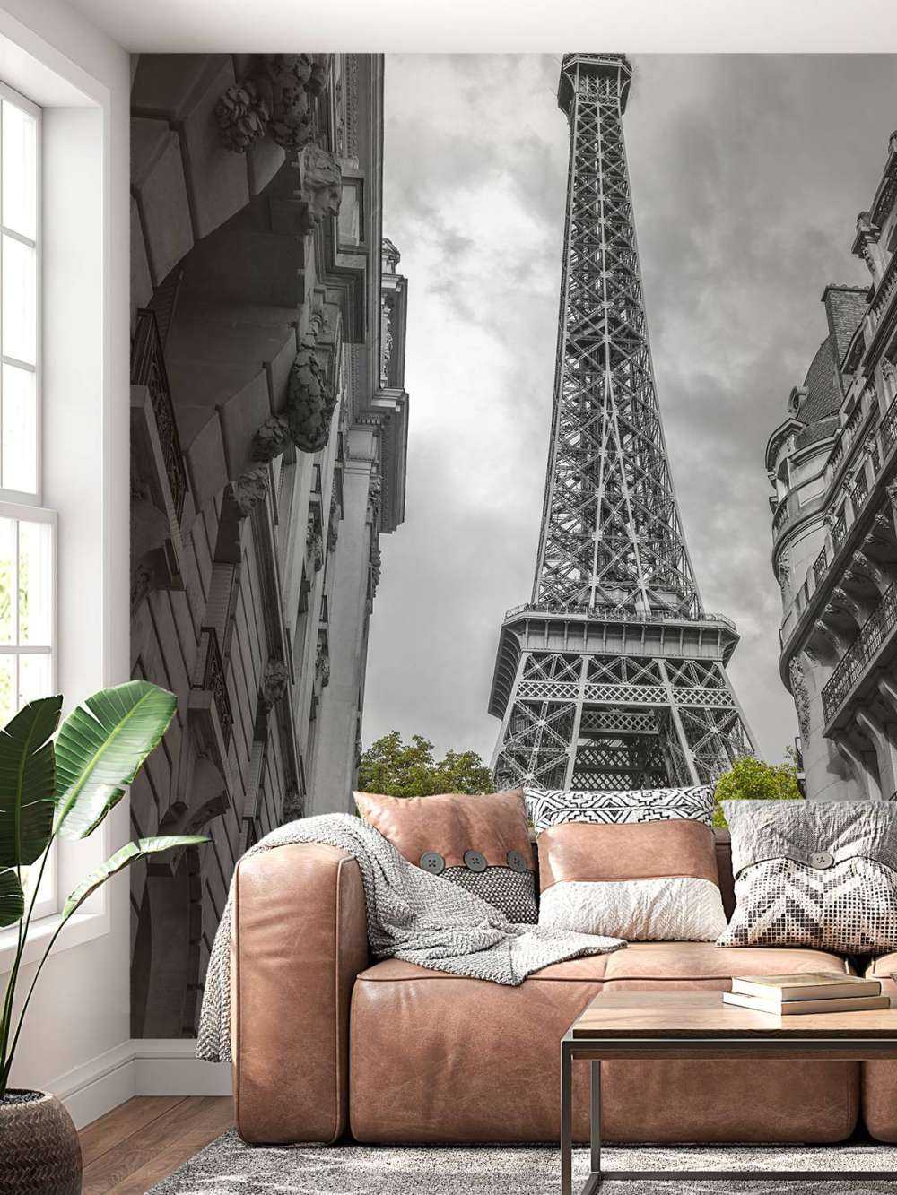 Wieża Eiffla czarny i biały