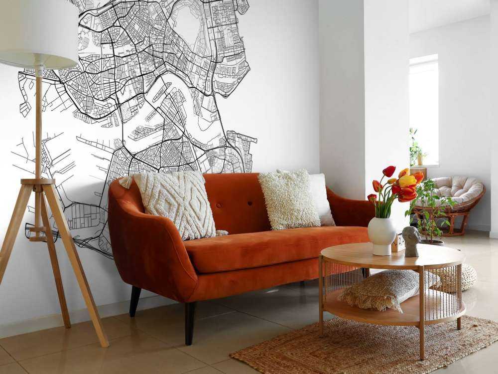 Mapa Rotterdamu, biała