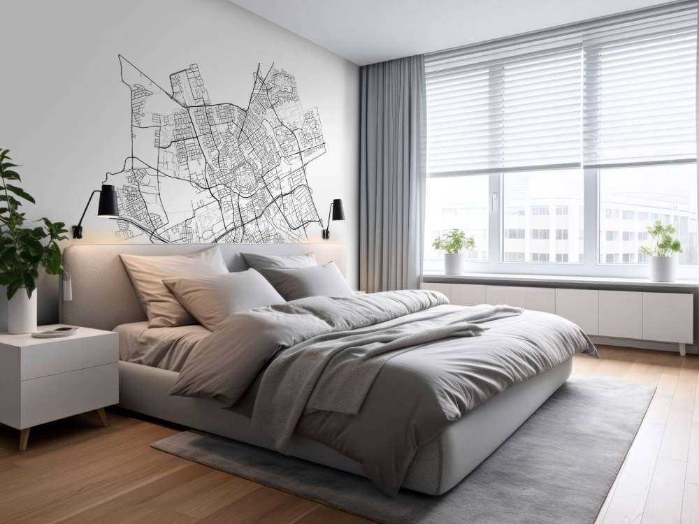 Mapa Groningen, biała