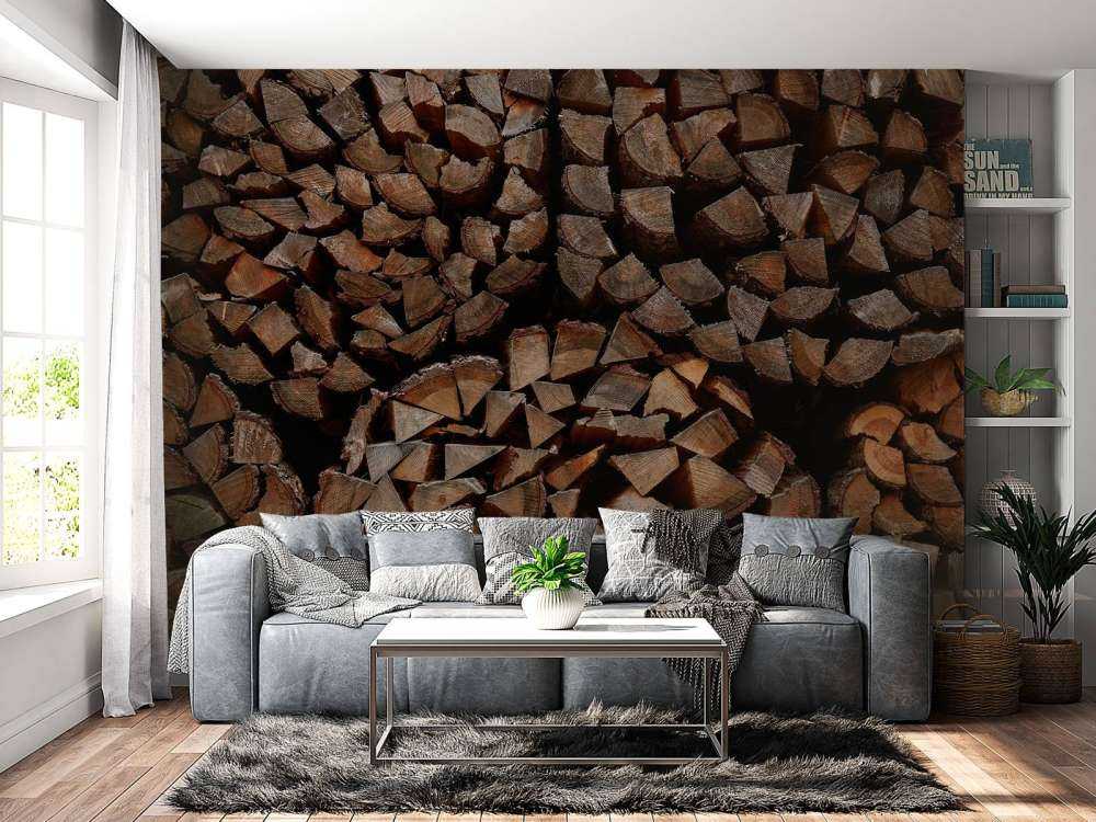 Okrągłe stosy drewna