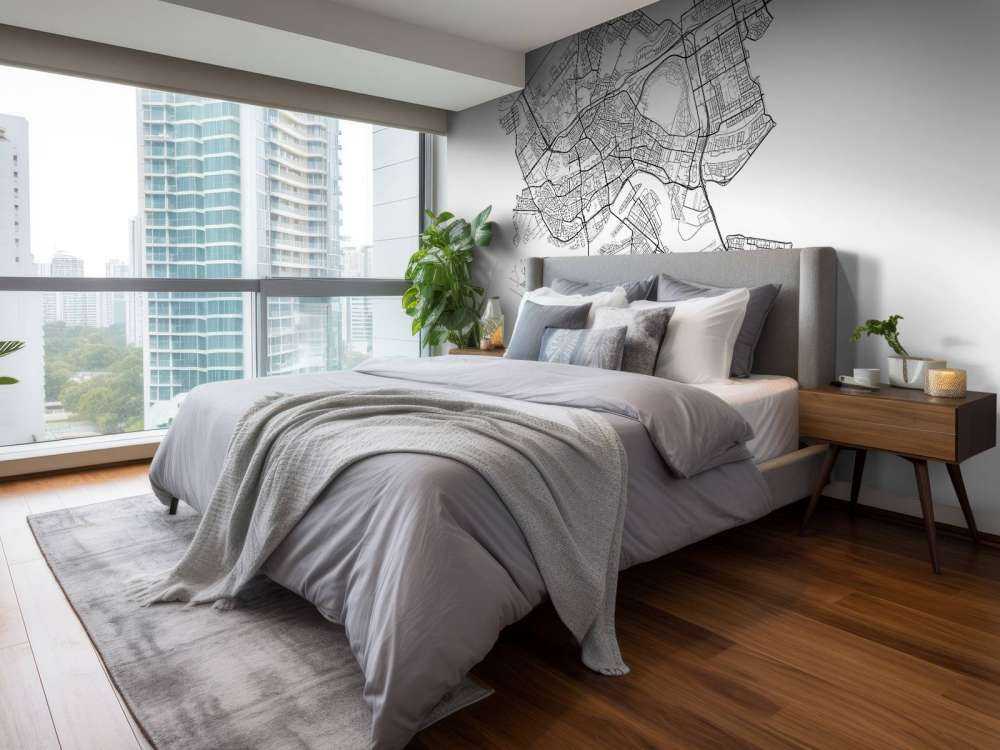 Mapa Rotterdamu, biała