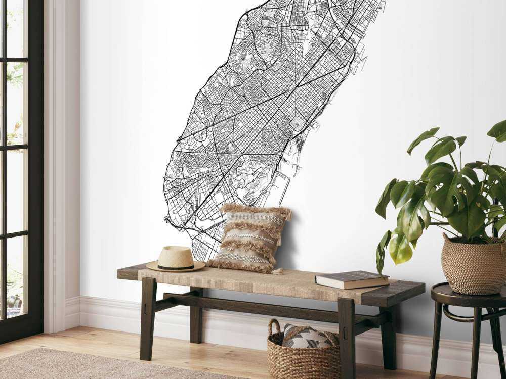 Mapa Barcelony, biała