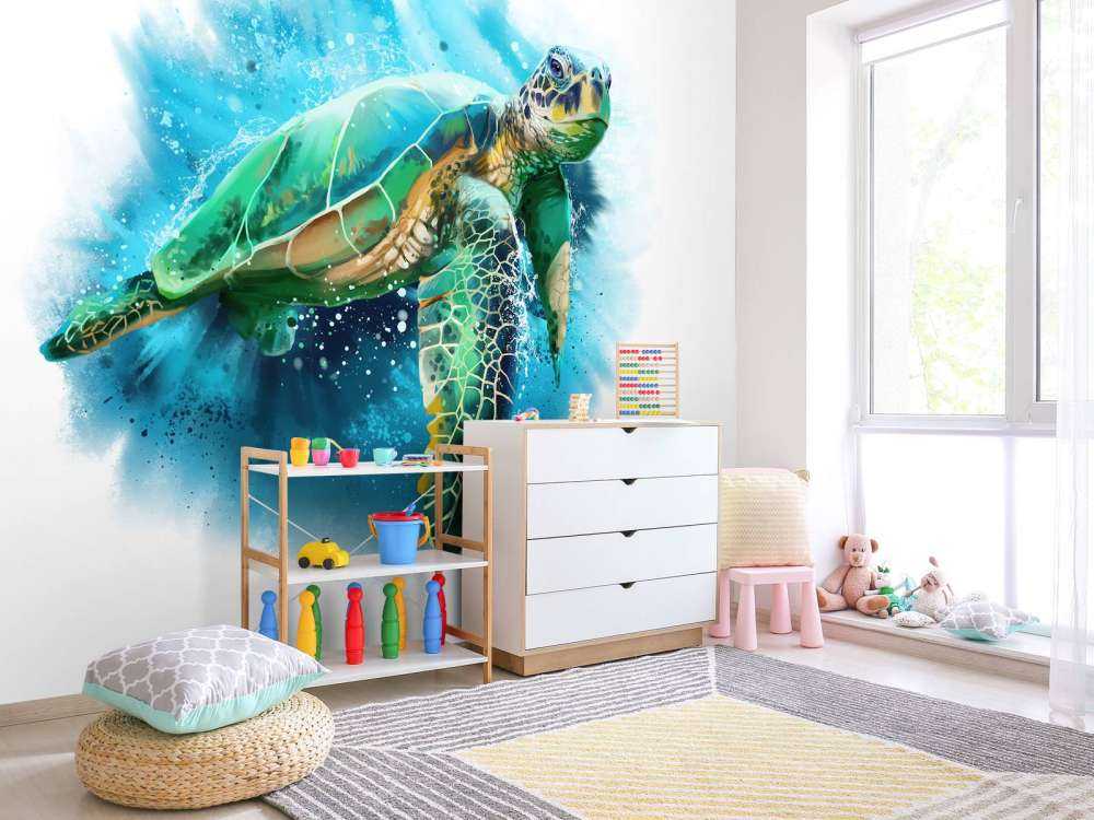 Narysowany żółw morski