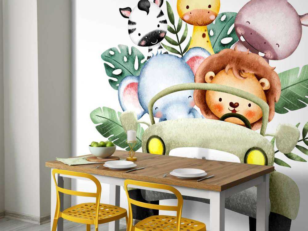 Zwierzęta safari w jeepie