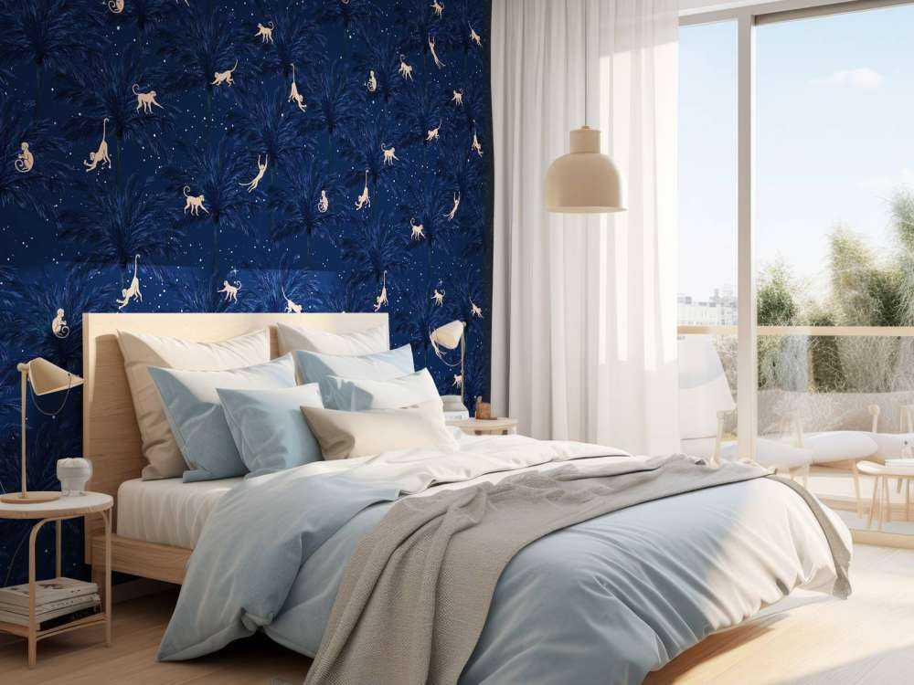 Tropikalne małpy - niebieski