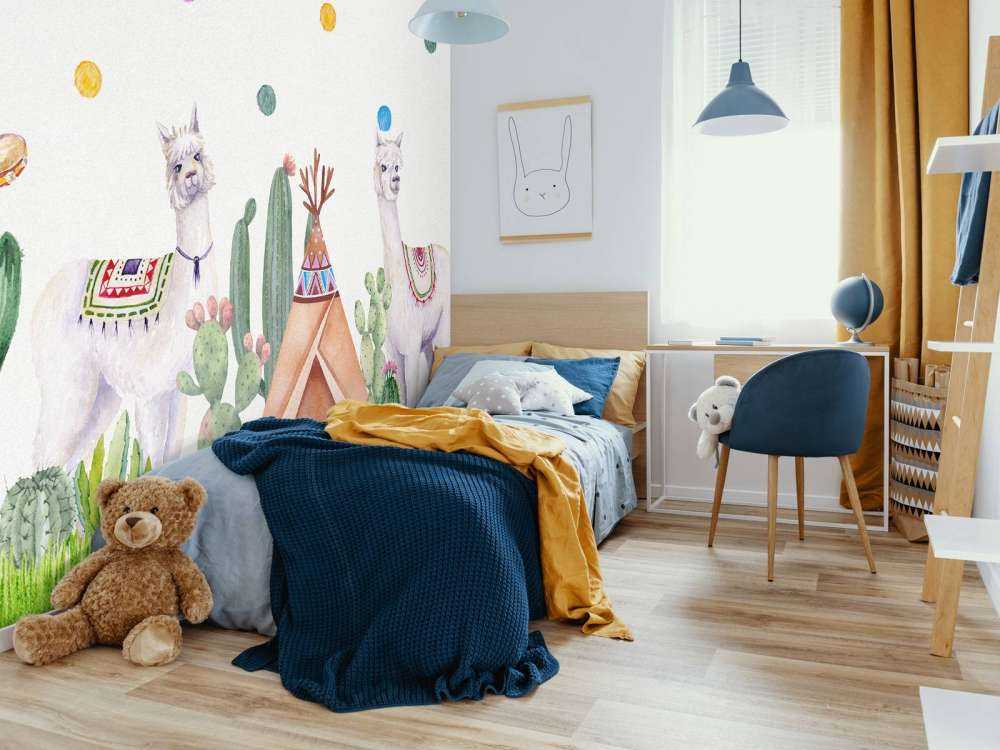 Alpaki między kaktusami