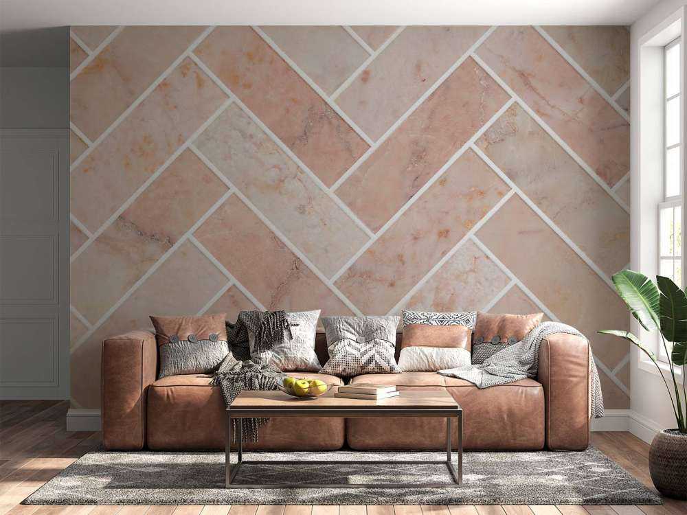 Różowa marmurowa jodełka