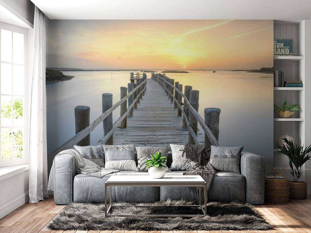 Rusztowania drewniane o zachodzie słońca