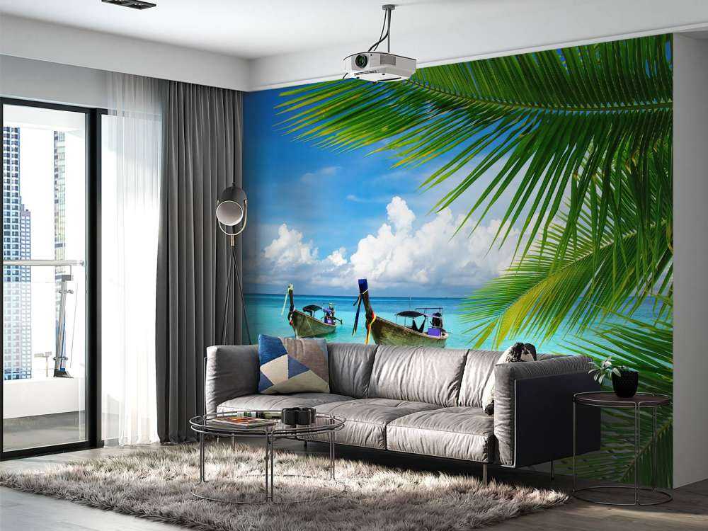 Łódź i drzewo palmowe