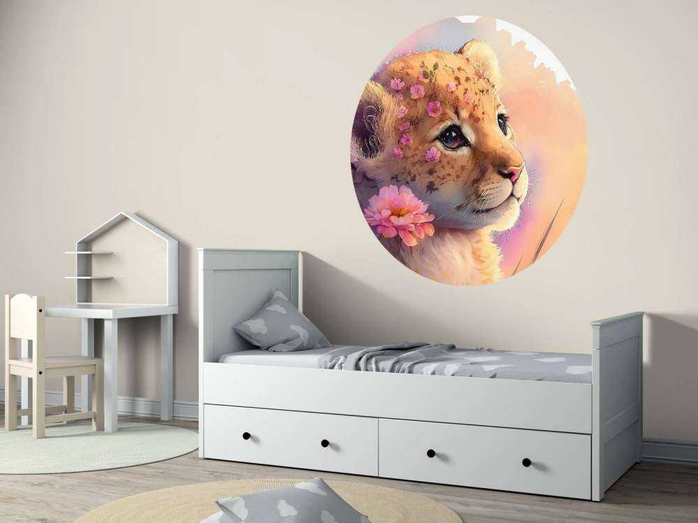 Dromerige szczeniak między kwiatami