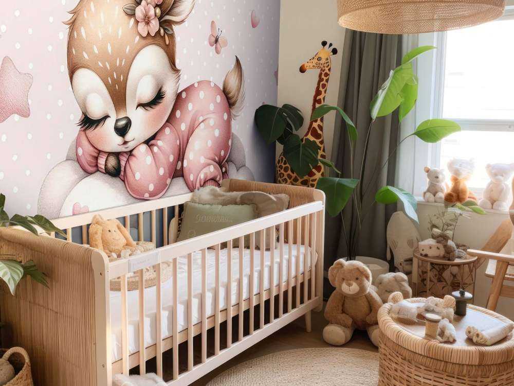 Słodki jelonek na chmurze