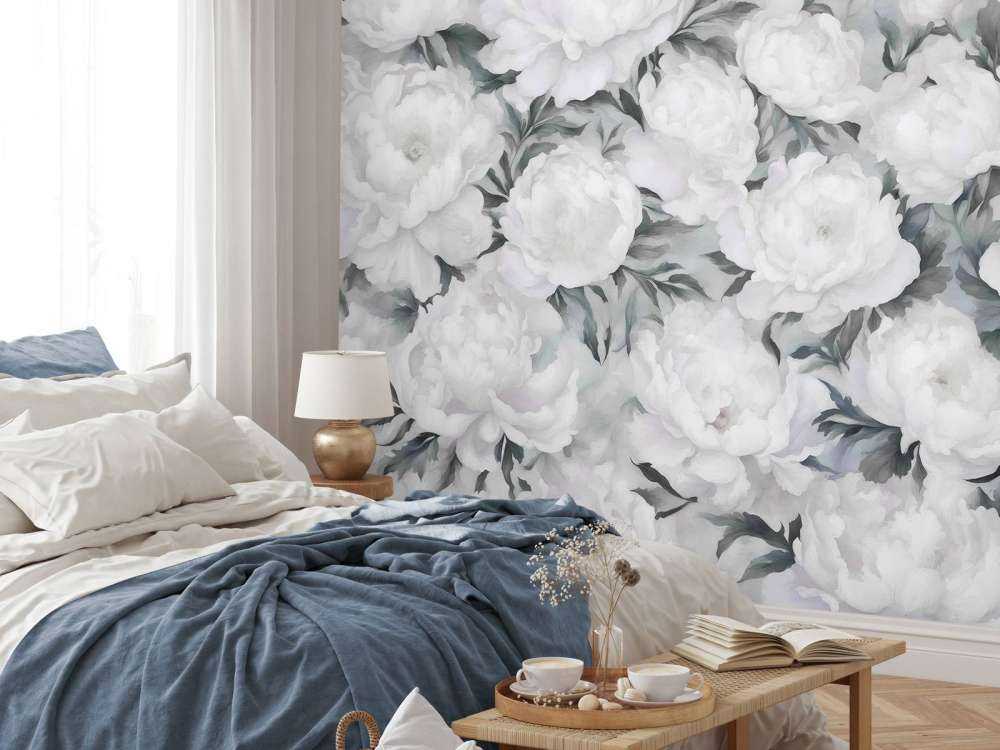 Ściana Peonii Niebieska