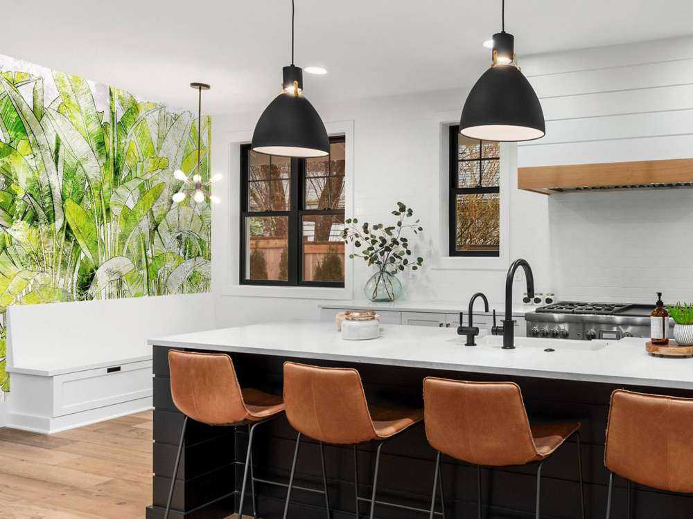 Duże rysowane liście palmy