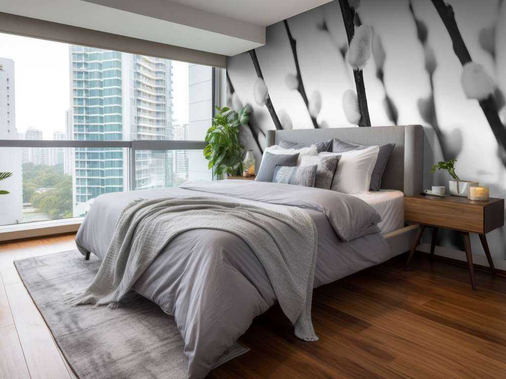 Wierzba leśna w czerni i bieli