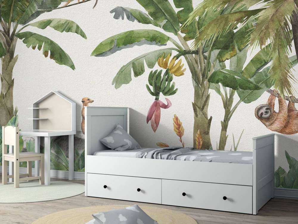 Dżungla z kolorowymi zwierzętami